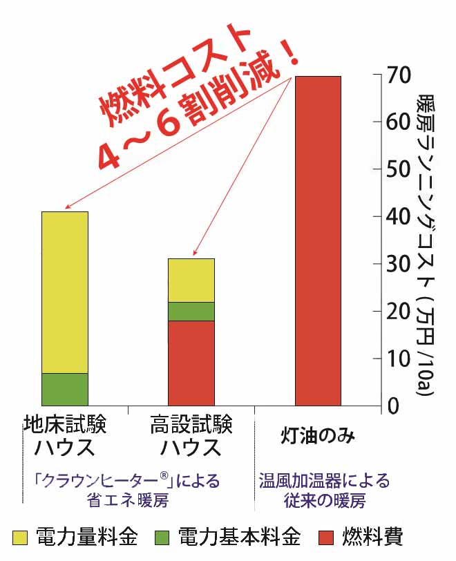 いちご栽培暖房費50％削減